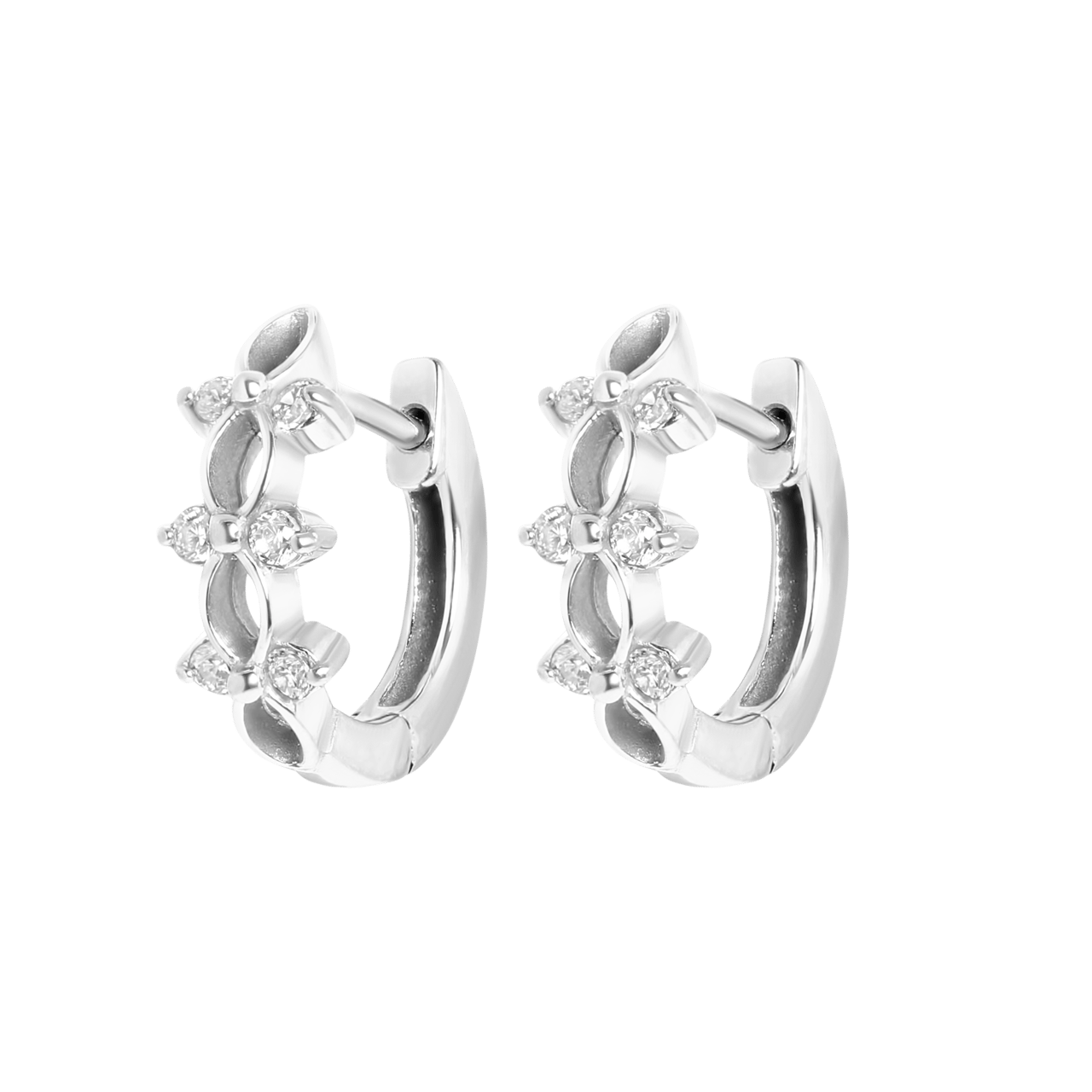 Stainless steel oorbellen met zirkonia steentjes