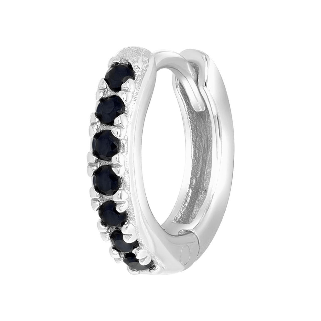 Helix-Piercing, 925 Silber, Zirkonia in Schwarz