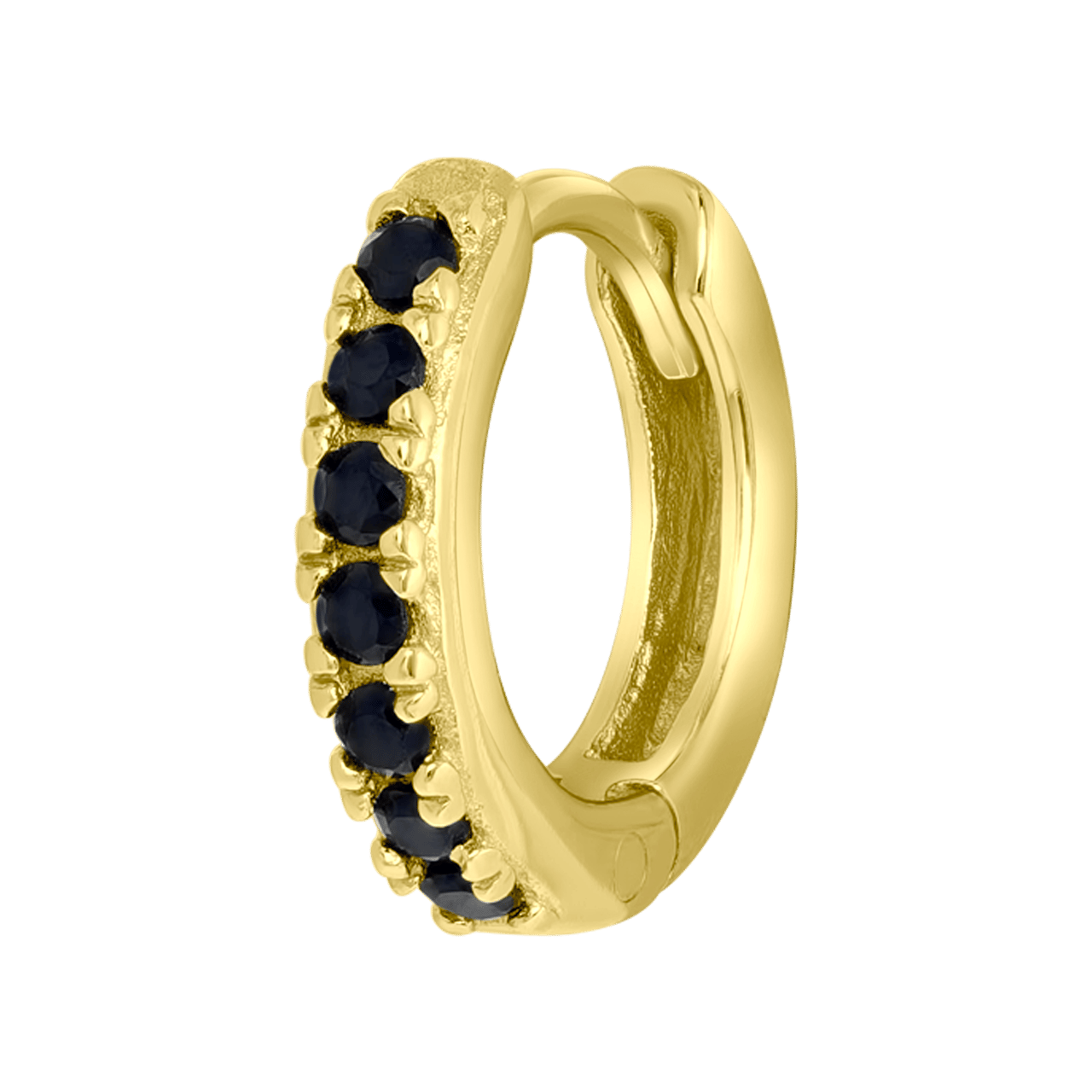 Zilveren goldplated helixpiercing met zirkonia voor dames