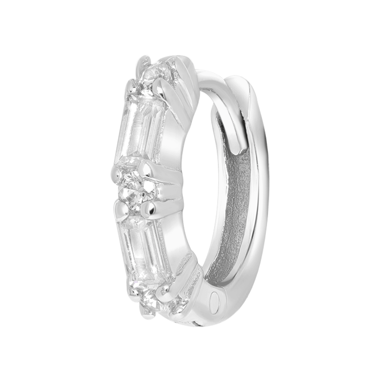 Helix-Piercing, 925 Silber, Zirkonia im Baguetteschliff
