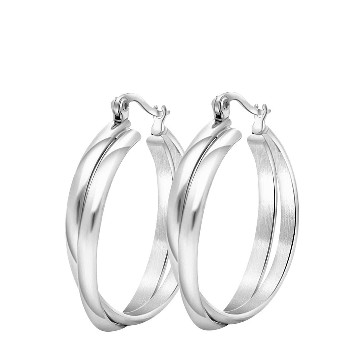 Camille gerecycled stainless steel oorringen voor dames