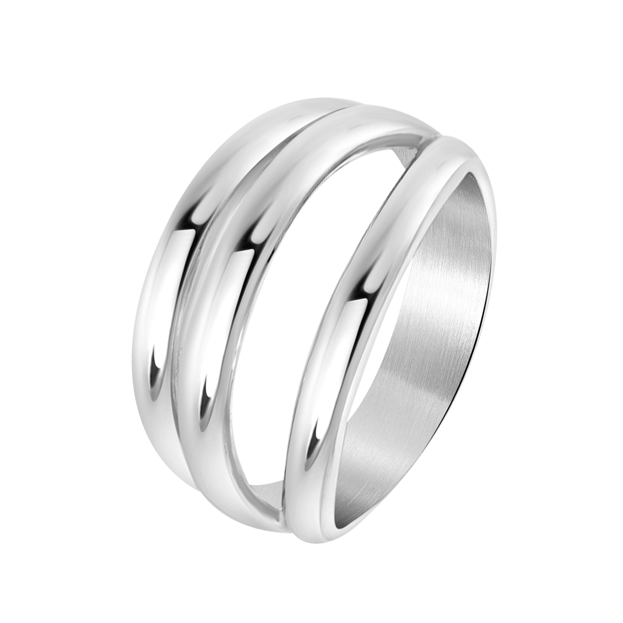 Gerecycleerd stainless steel ring aglae