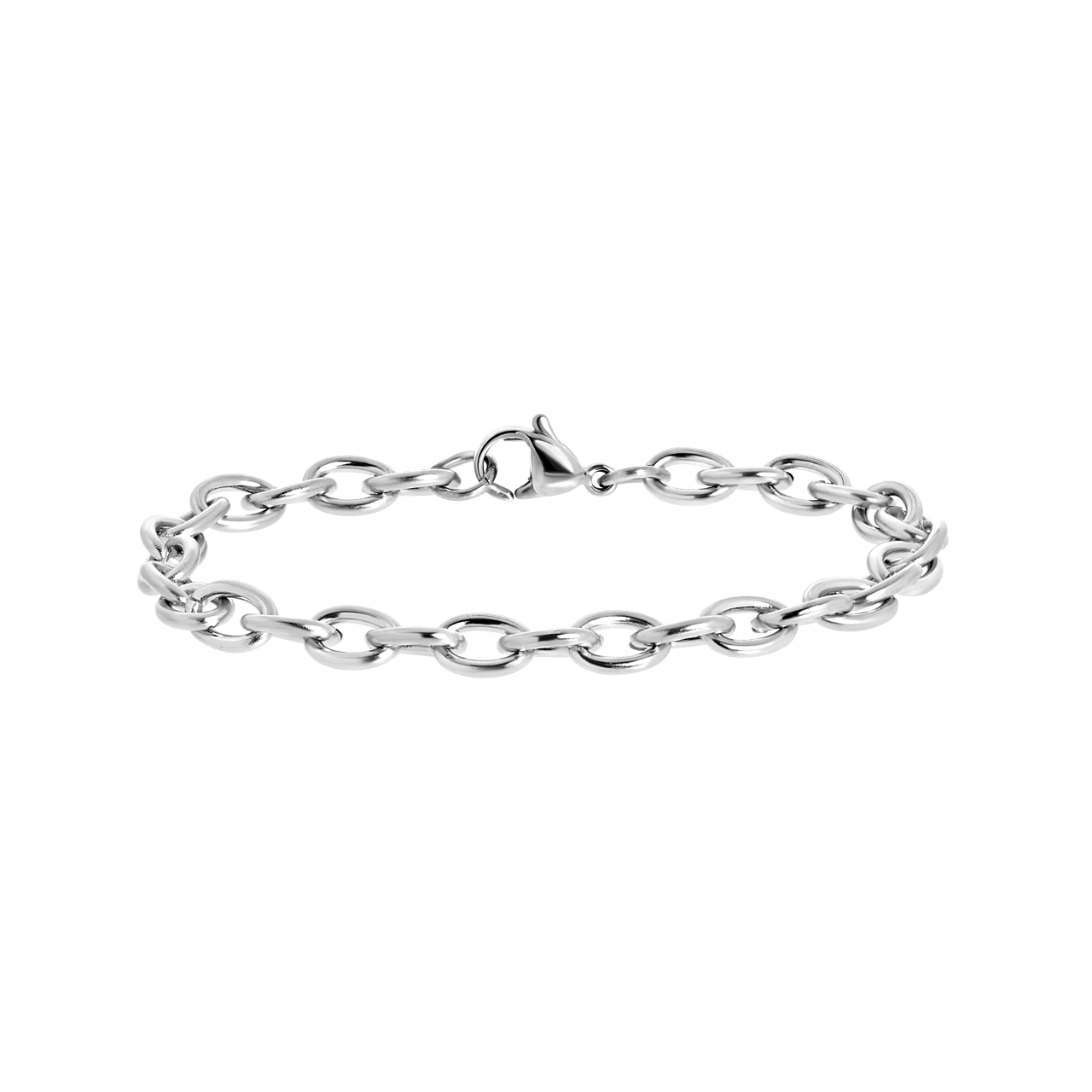 Stalen armband met ovale schakels