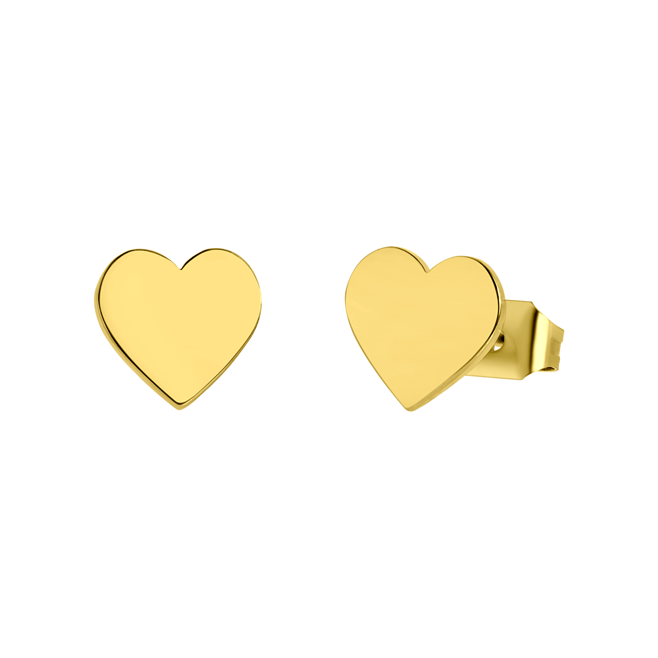 Stalen goldplated oorbellen met hartjes