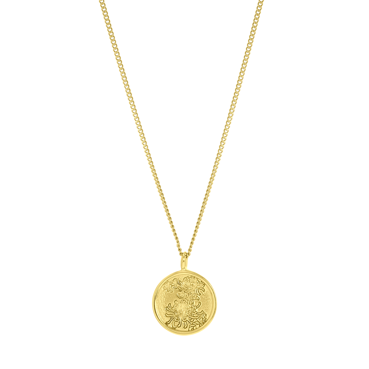 Stainless steel goldplated ketting met munt voor dames