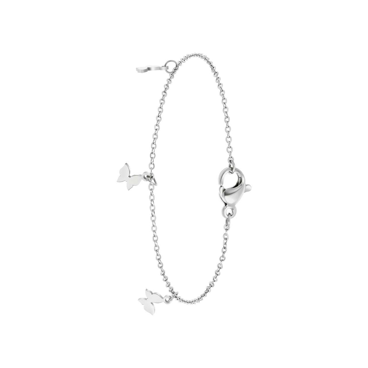 Stainless steel armband met vlinders