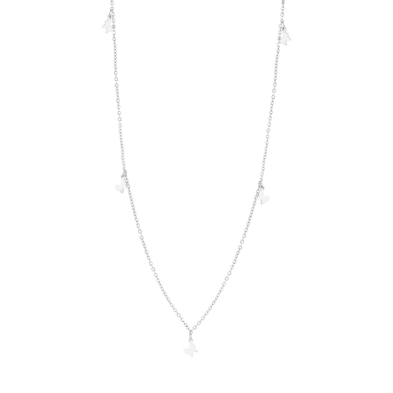Stainless steel ketting met vlinders