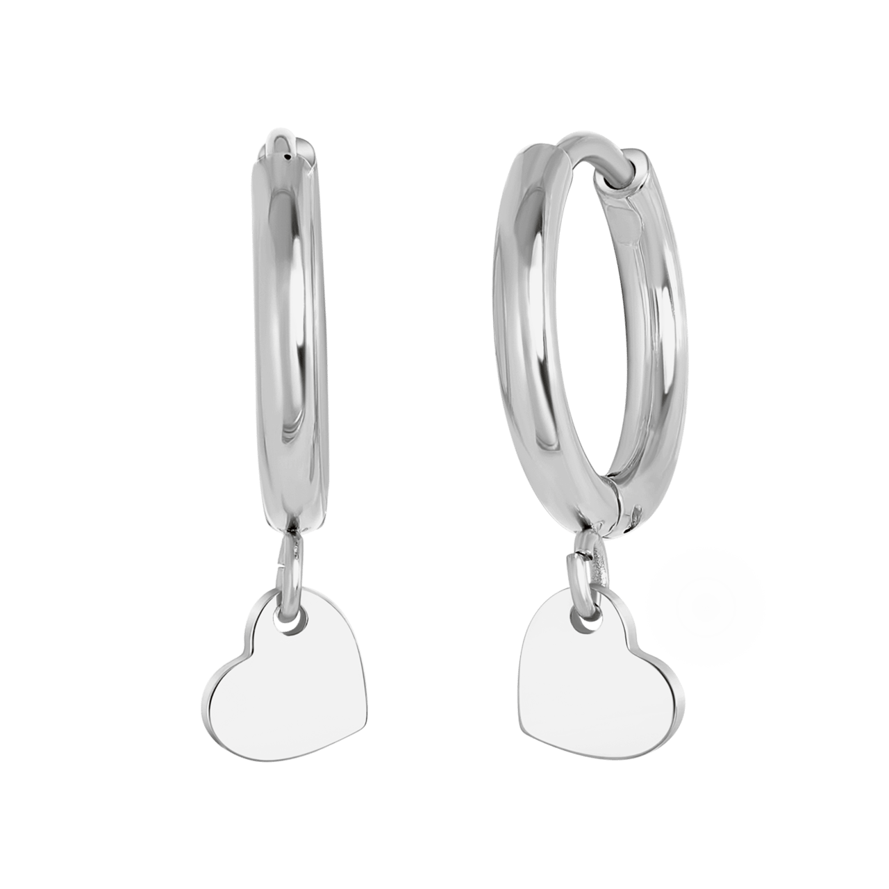 Stainless steel oorbellen met hartjes