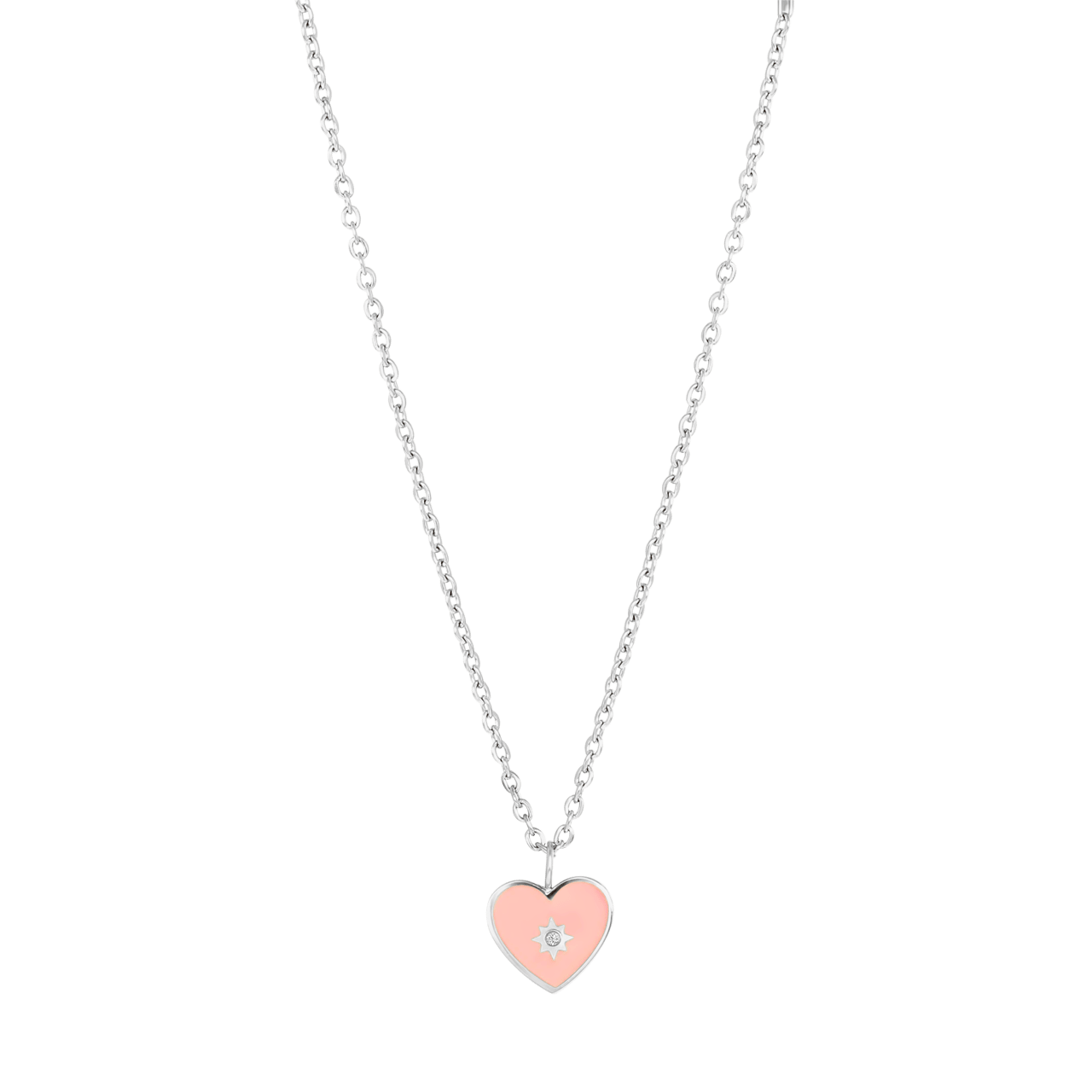 Stalen ketting met hanger hart
