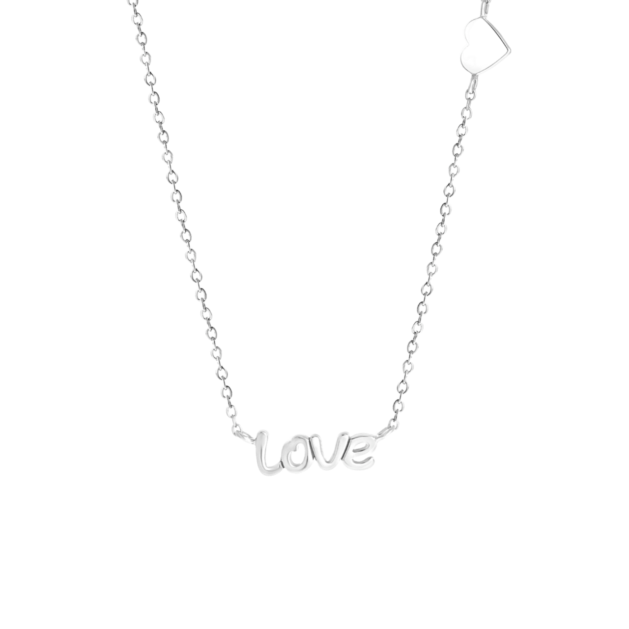 Zilveren ketting heart-love