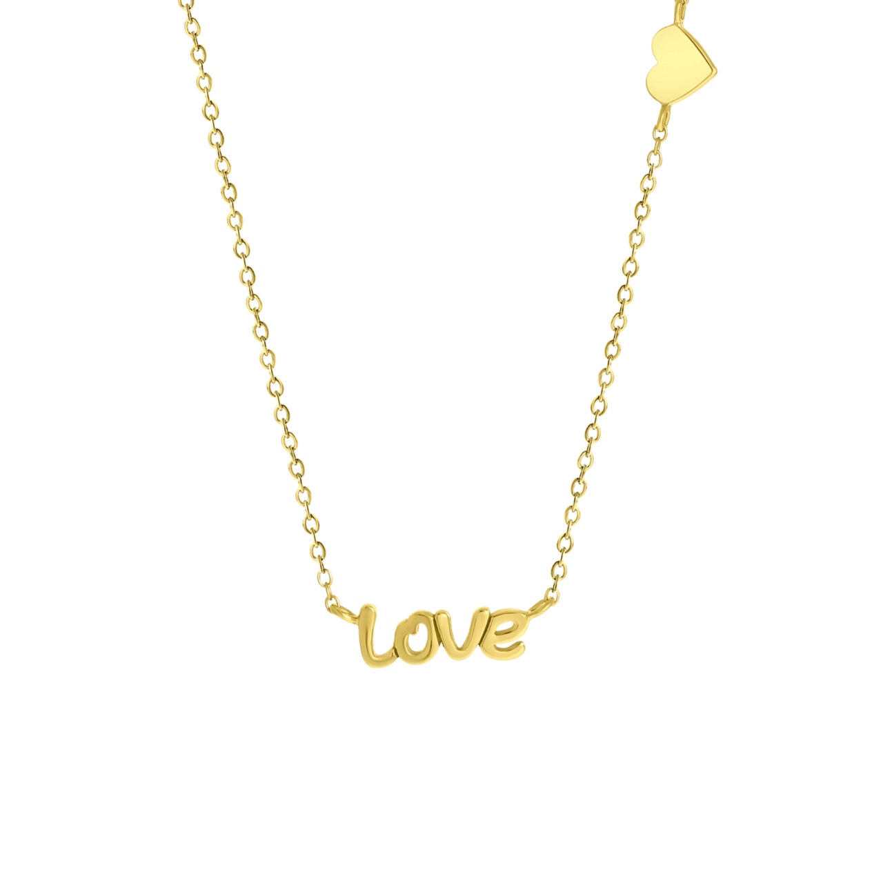 Zilveren goldplated ketting heart-love