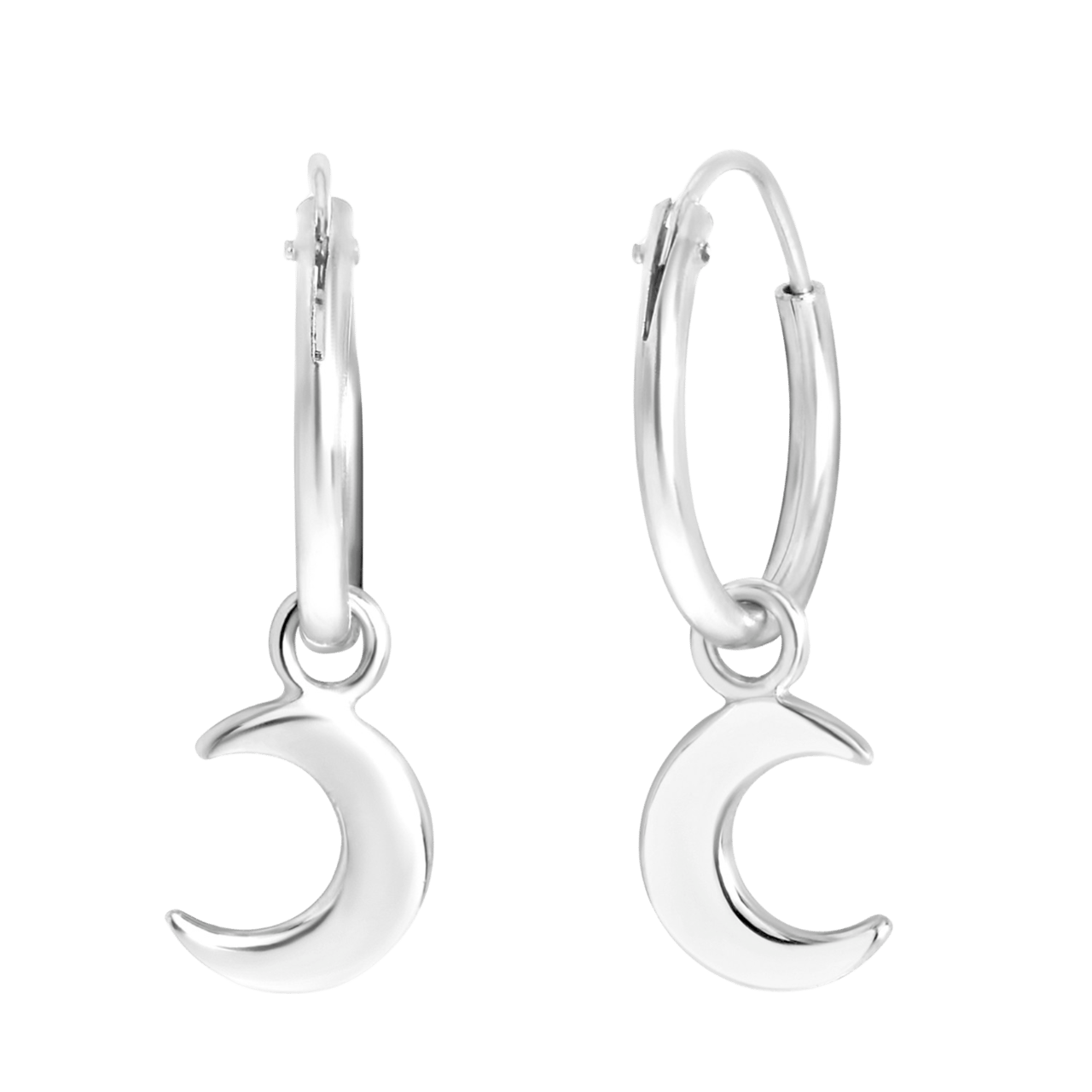 Ohrringe, 925 Silber, mit Anhänger, Mond