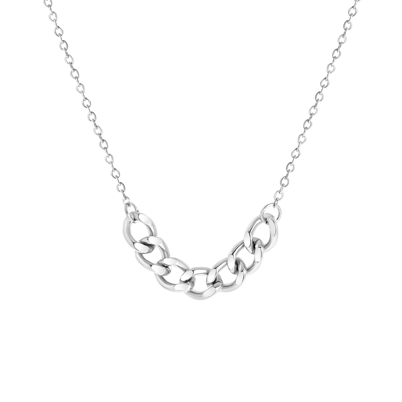 Stainless steel ketting met gourmet schakels