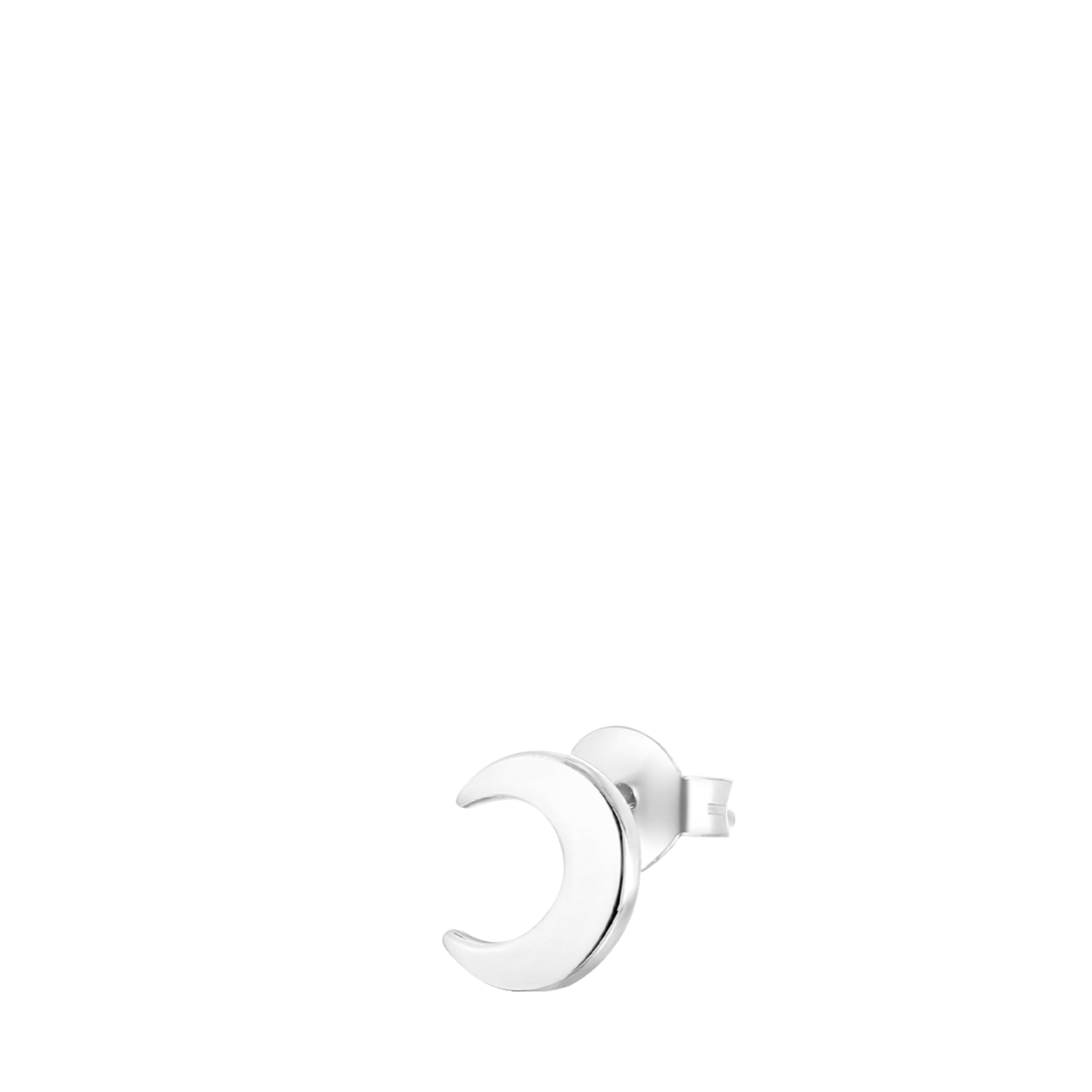 Zilveren oorknop moon