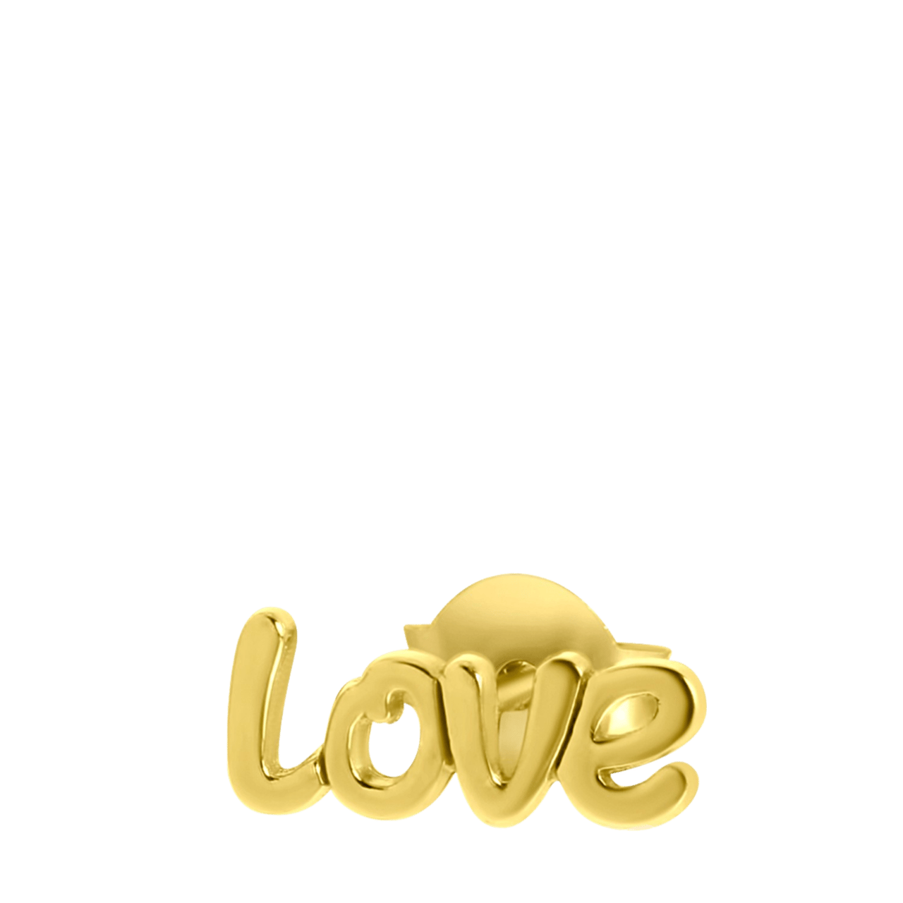 Zilveren goldplated kinderoorknoppen love