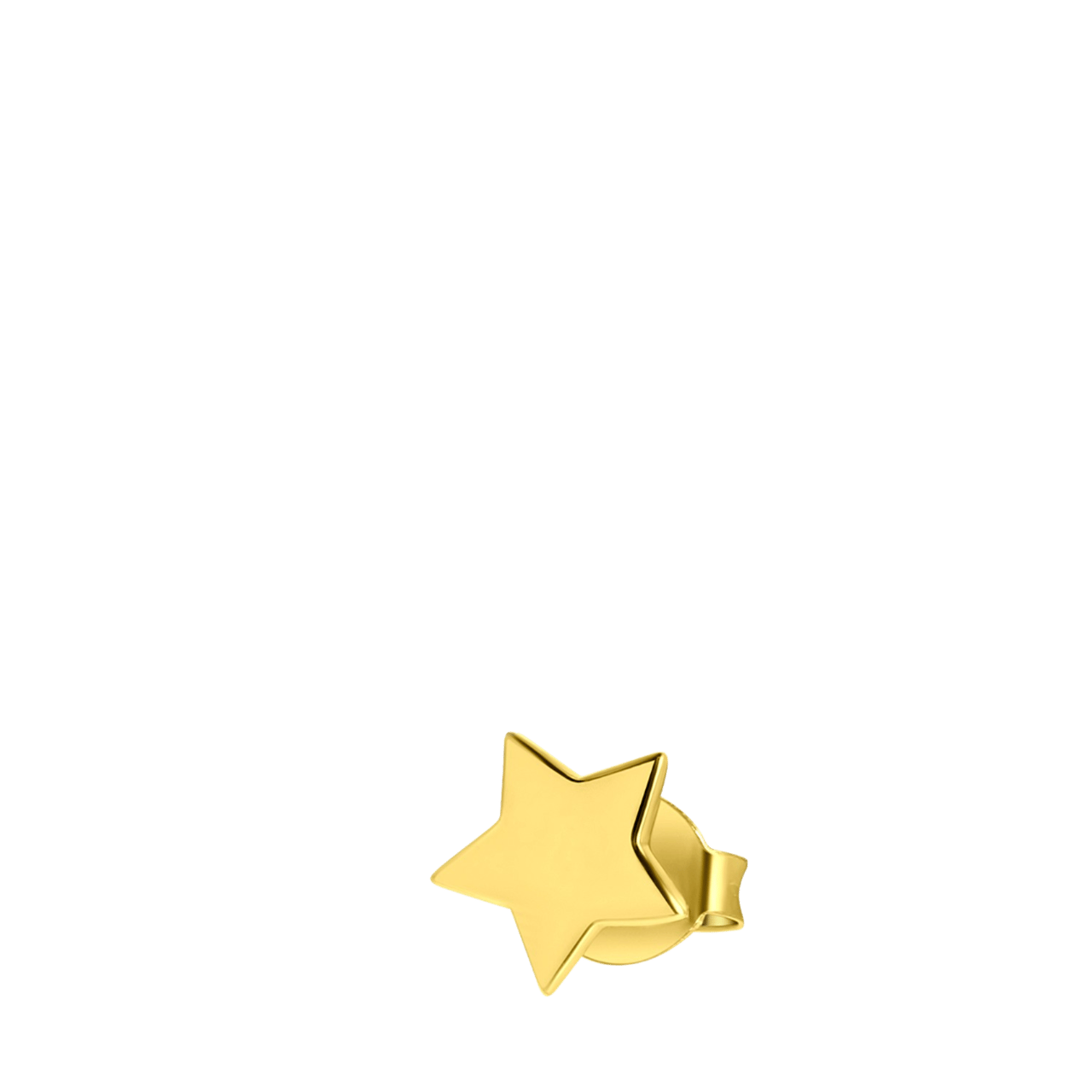 Zilveren goldplated kinderoorknoppen ster