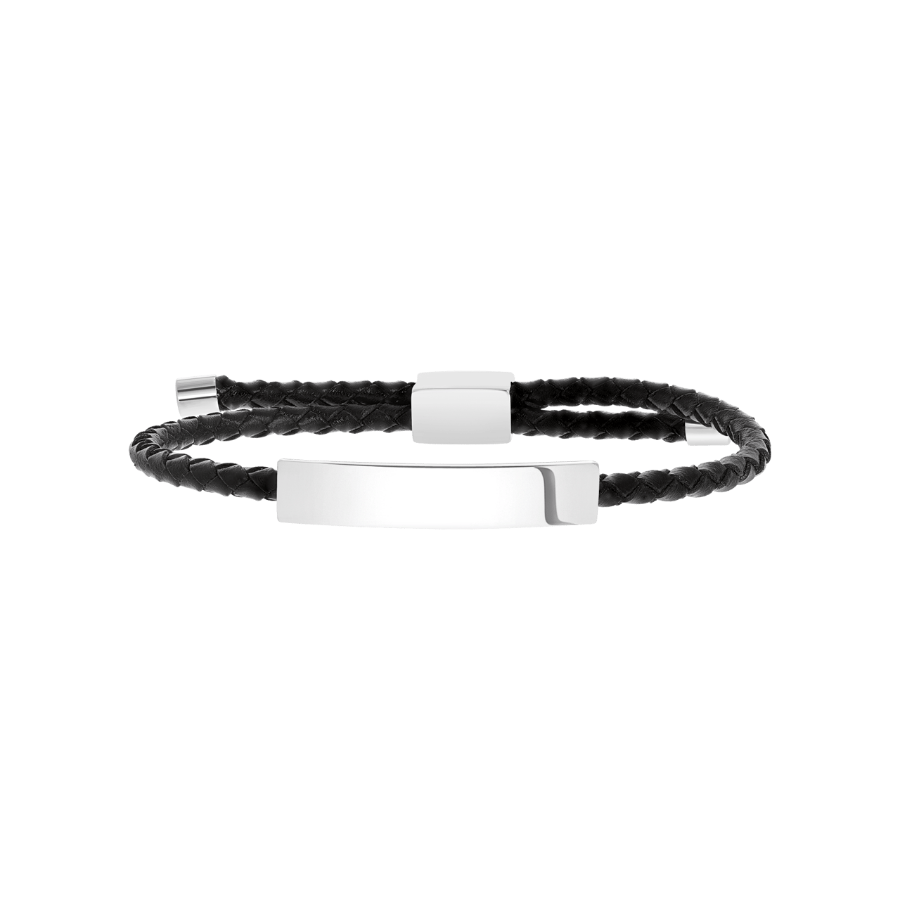 Plattenarmband für Herren, Edelstahl, schwarz