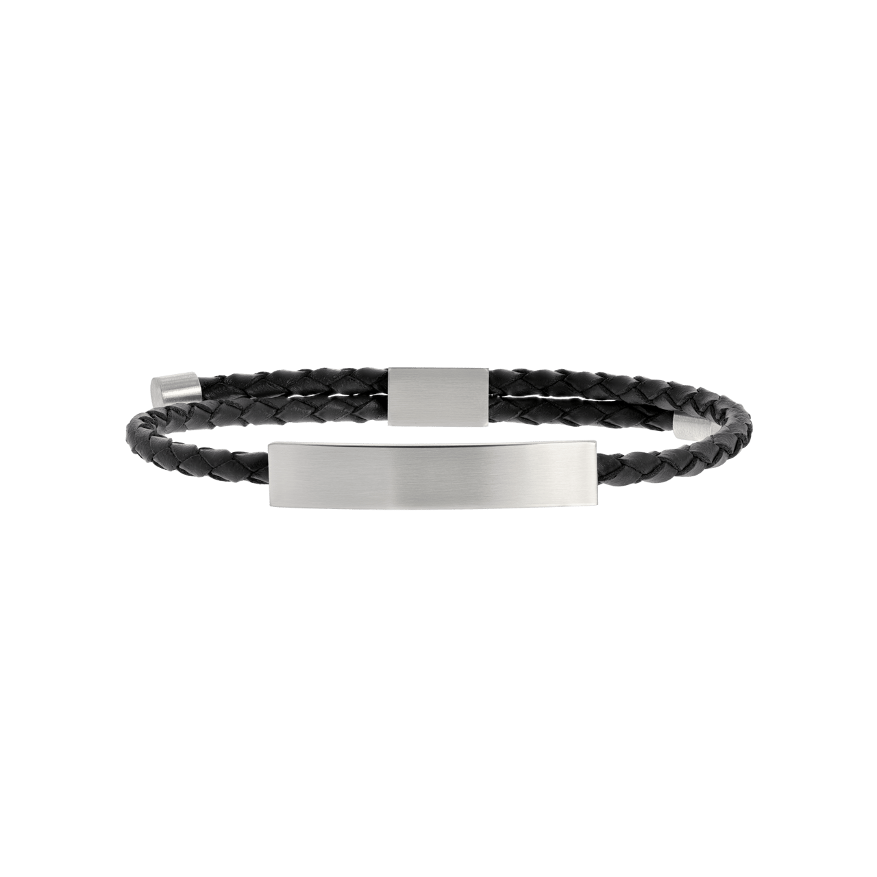Plattenarmband für Herren, Edelstahl matt, grau