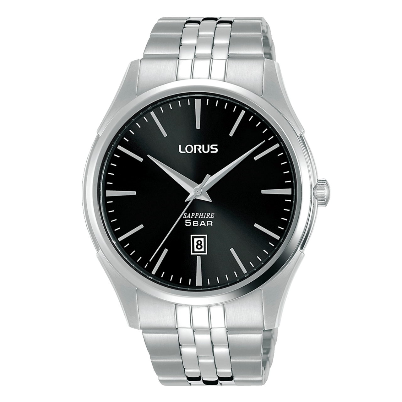 Lorus Edelstahl-Armbanduhr, 50 m WD, Saphirglas, RH945NX9