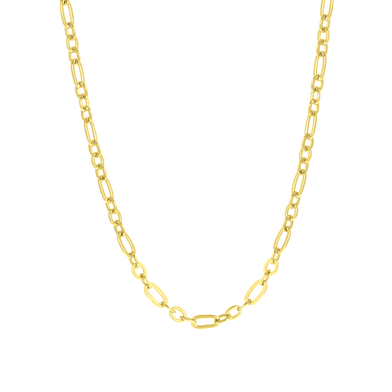 Zilveren goldplated schakelketting Mix&Match