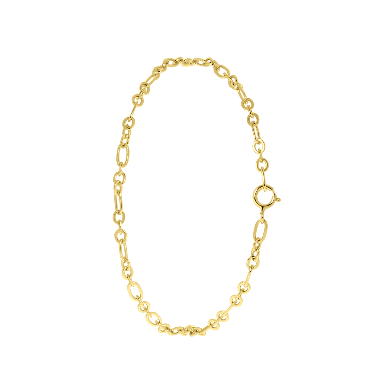 Gliederarmband, 925 Silber, vergoldet, Mix & Match