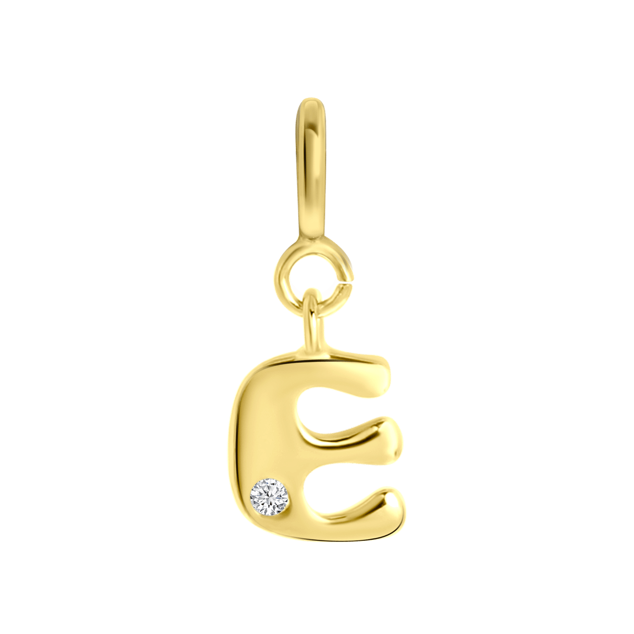 Zilveren goldplated bedel letter Mix&Match