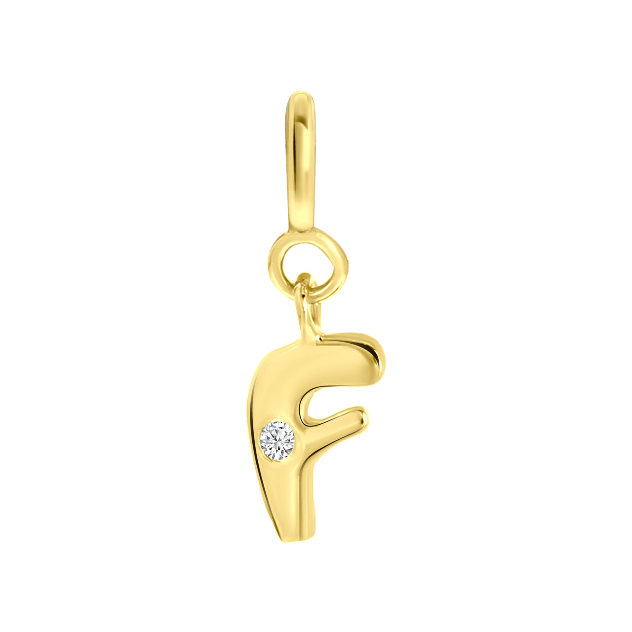 Zilveren goldplated bedel letter Mix&Match