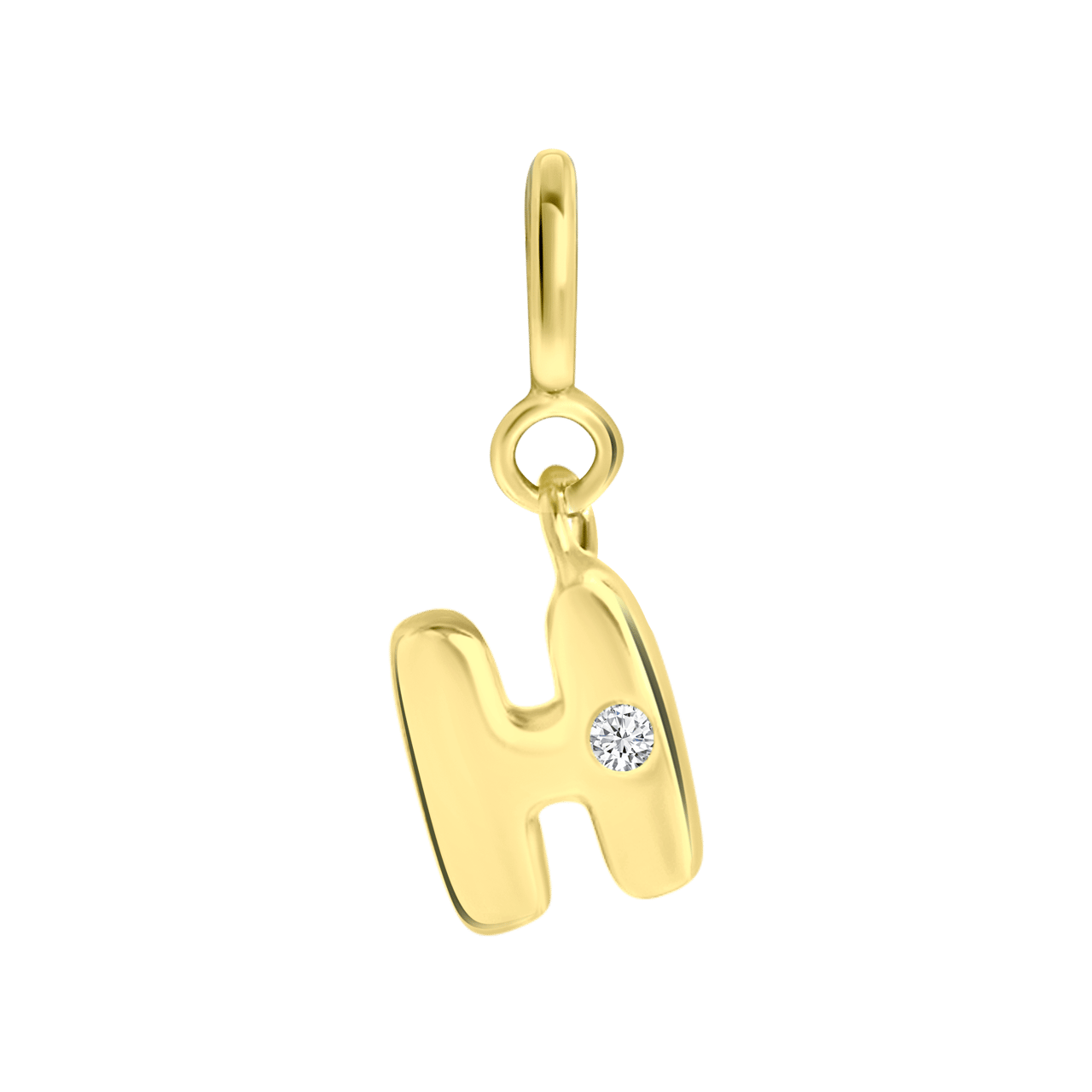 Zilveren goldplated bedel letter Mix&Match