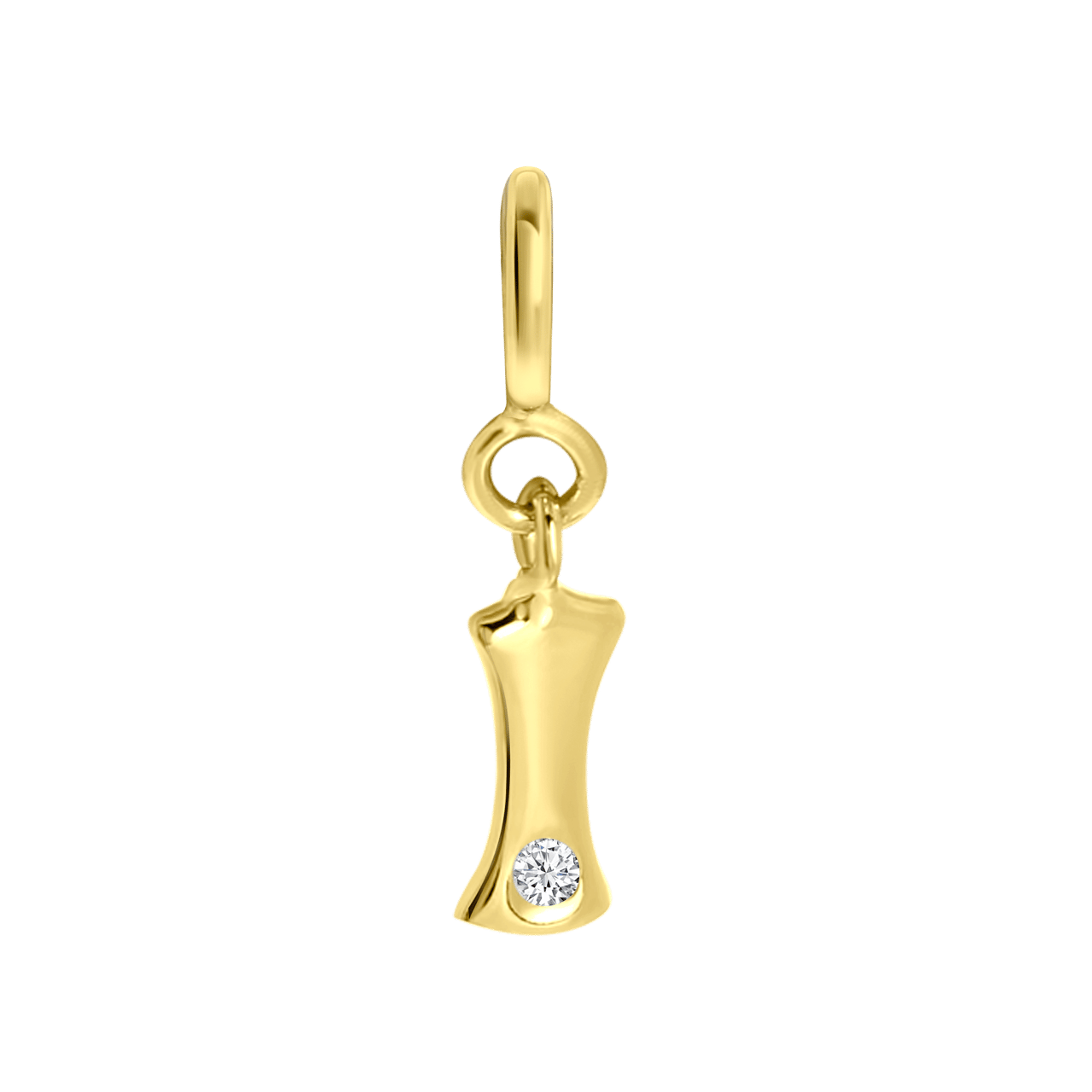 Zilveren goldplated bedel letter Mix&Match