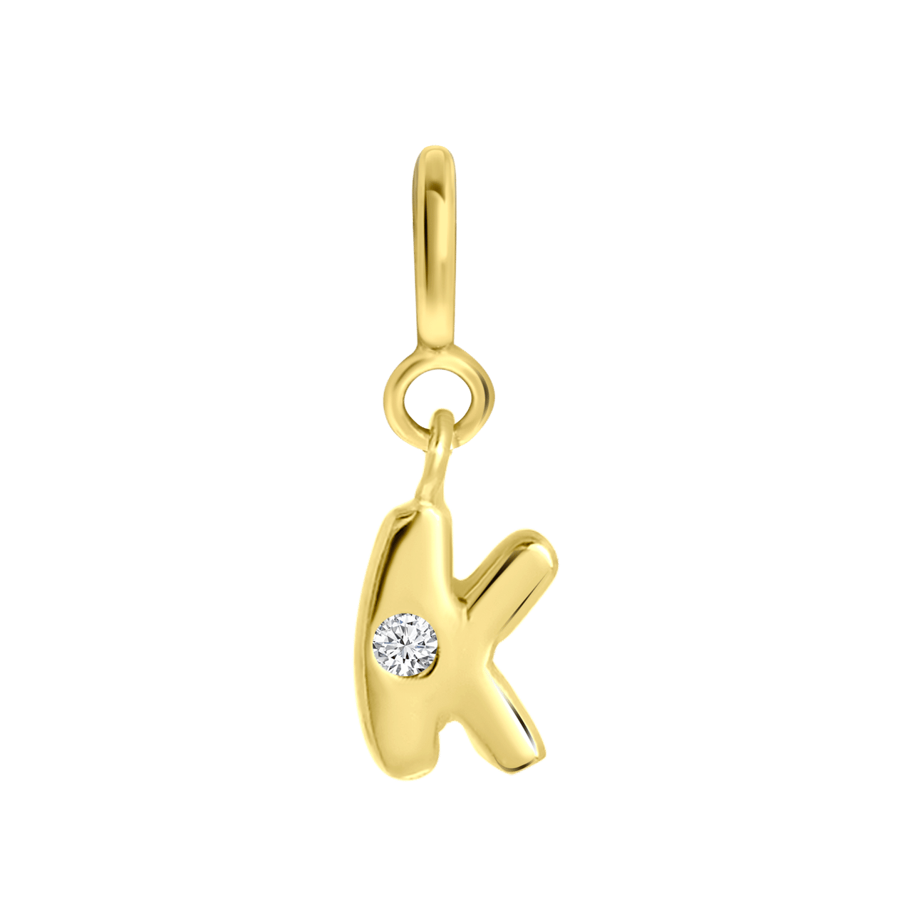 Zilveren goldplated bedel letter Mix&Match