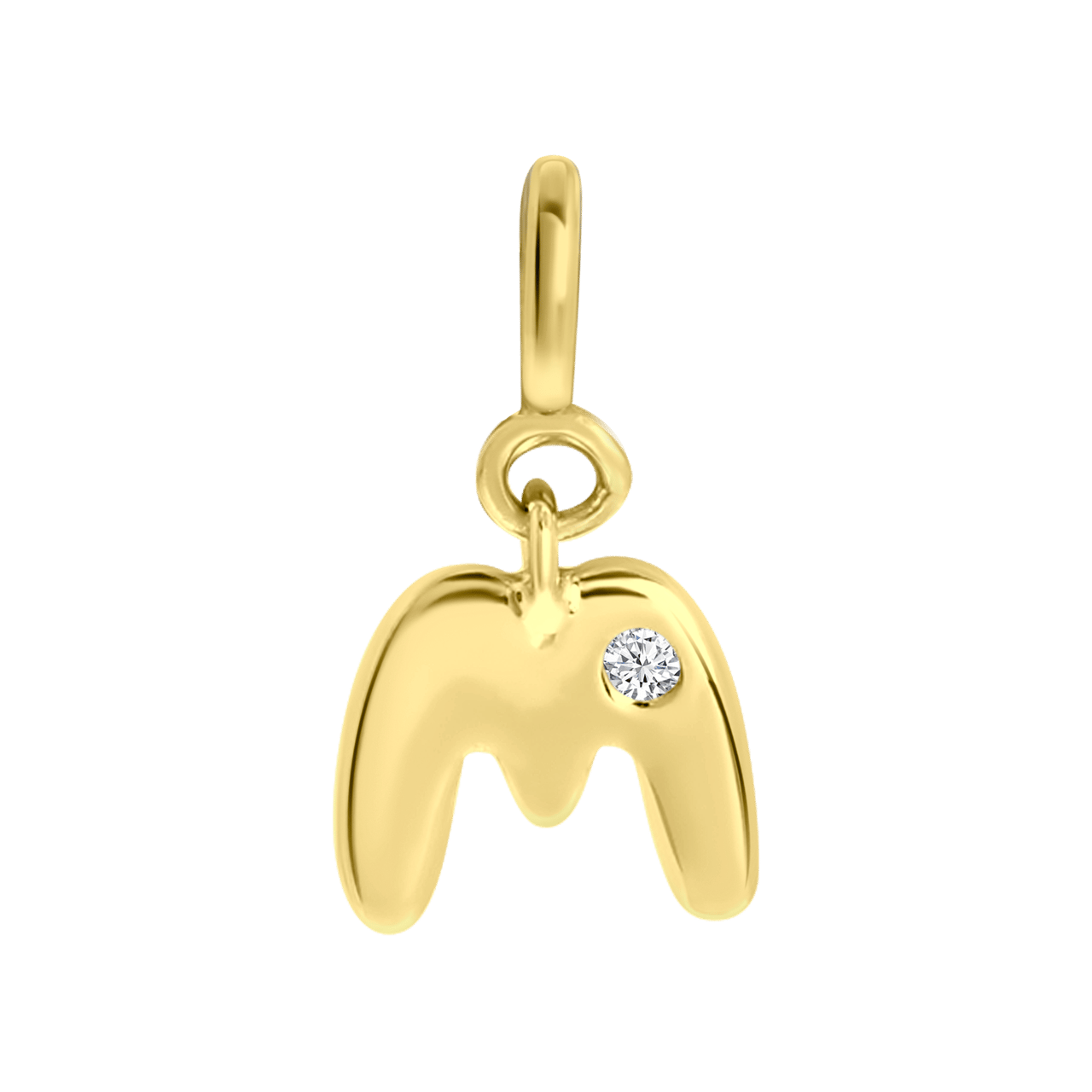 Zilveren goldplated bedel letter Mix&Match