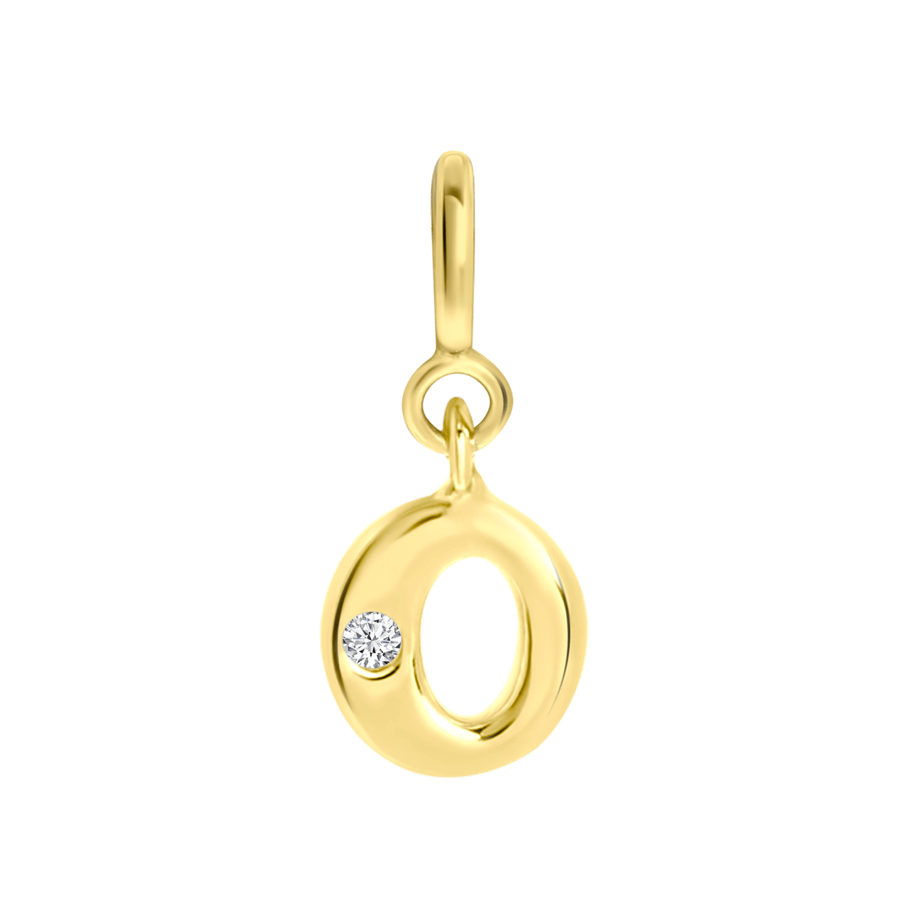 Zilveren goldplated bedel letter Mix&Match