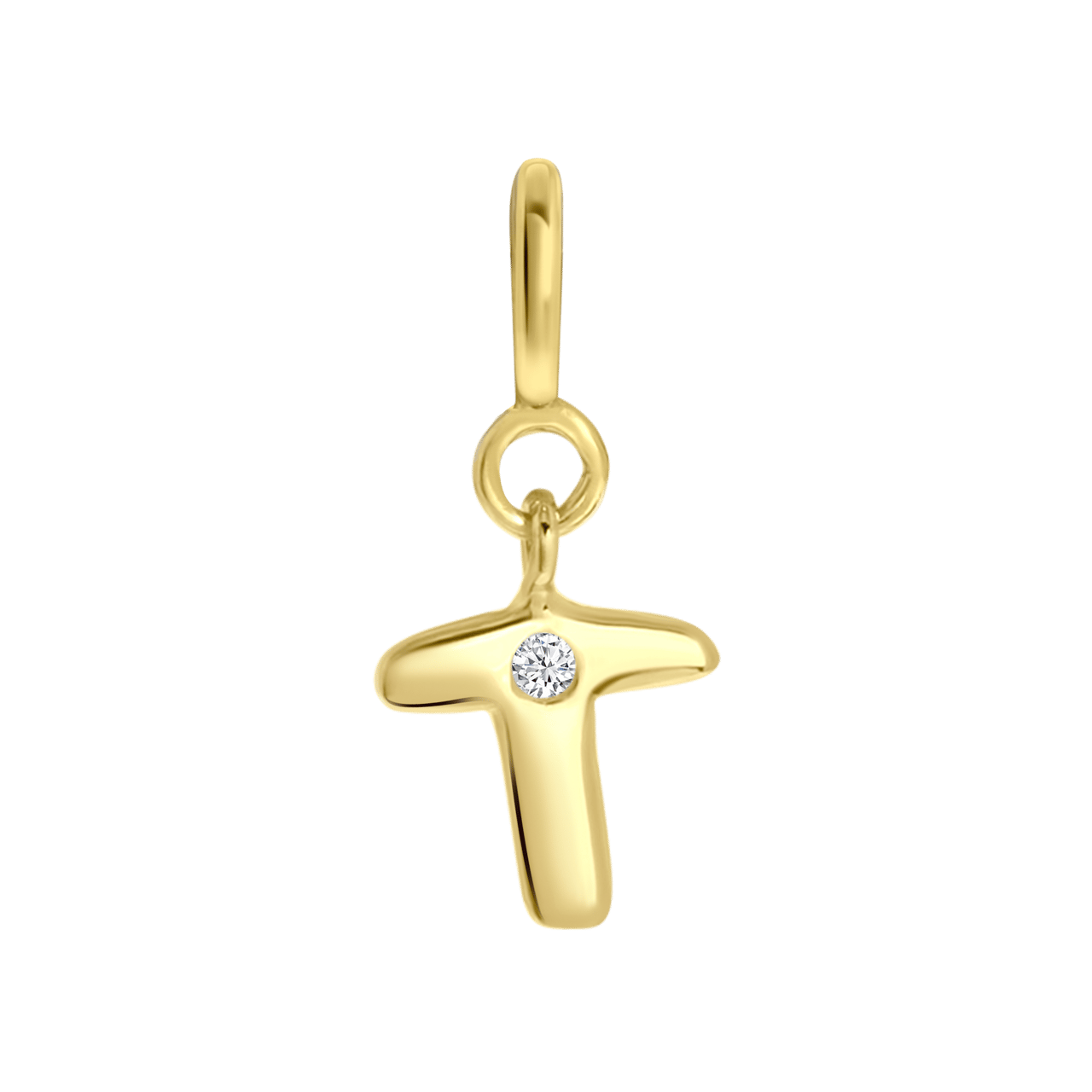 Zilveren goldplated bedel letter Mix&Match