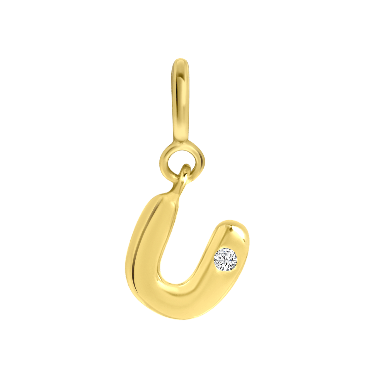 Zilveren goldplated bedel letter Mix&Match