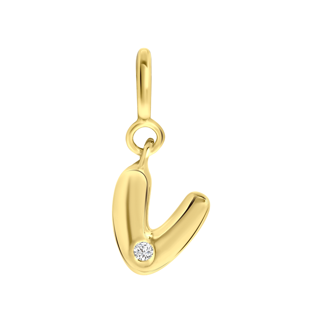 Zilveren goldplated bedel letter Mix&Match