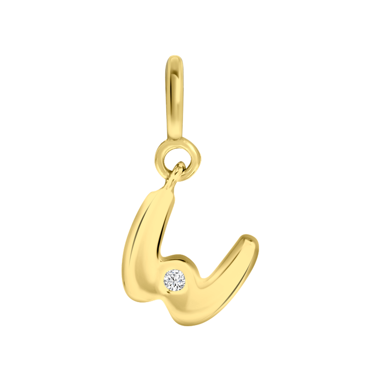 Zilveren goldplated bedel letter Mix&Match