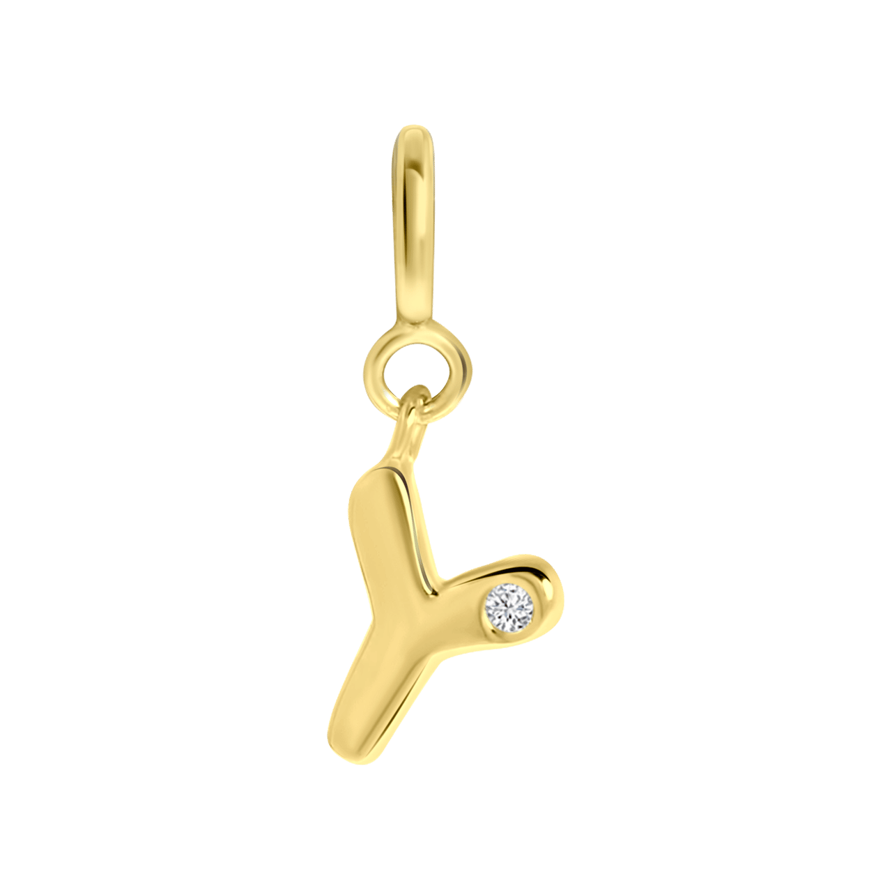 Zilveren goldplated bedel letter Mix&Match