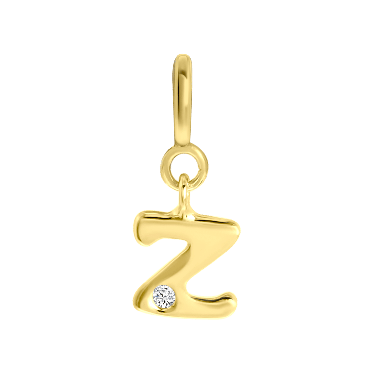 Zilveren goldplated bedel letter Mix&Match