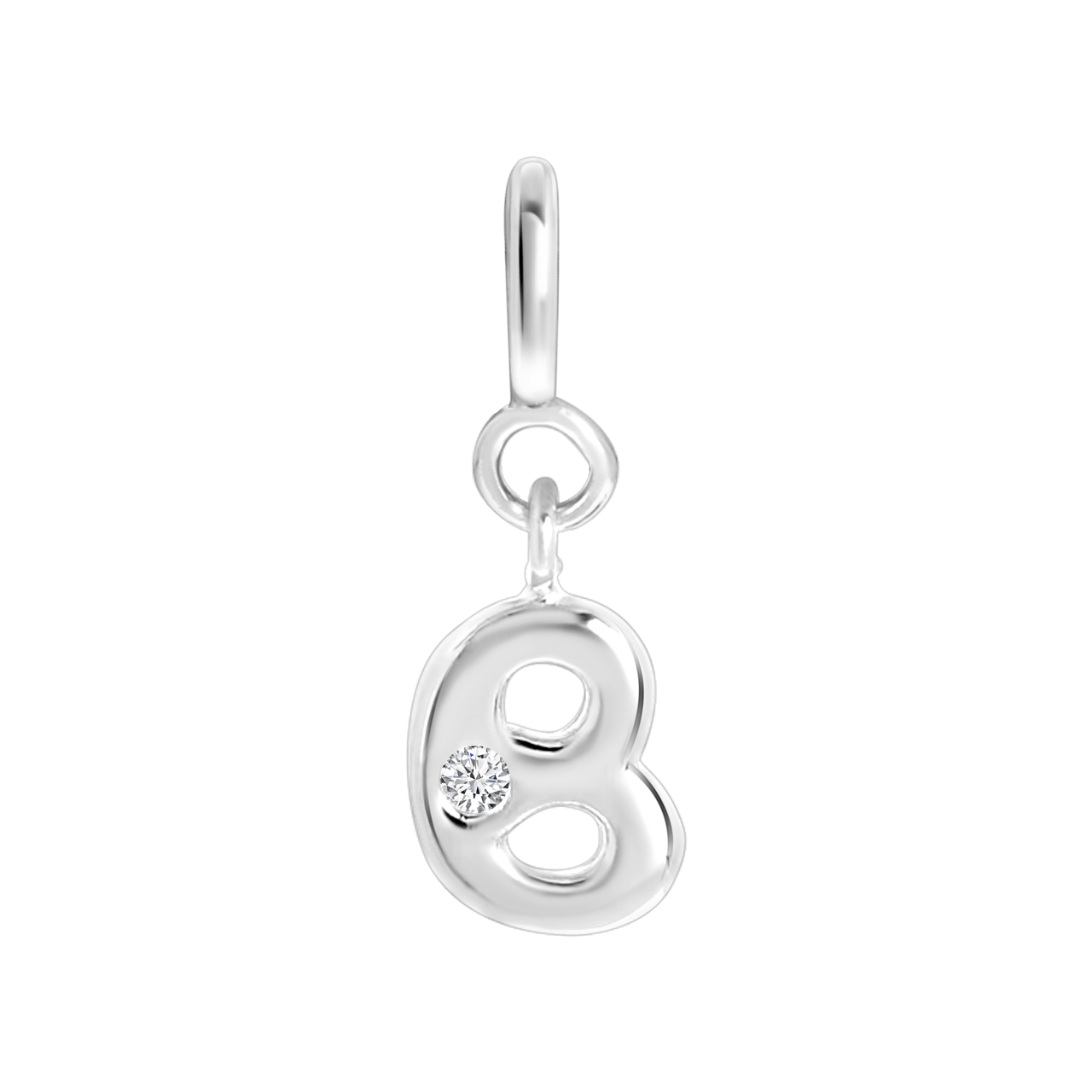 Zilveren goldplated bedel letter Mix&Match