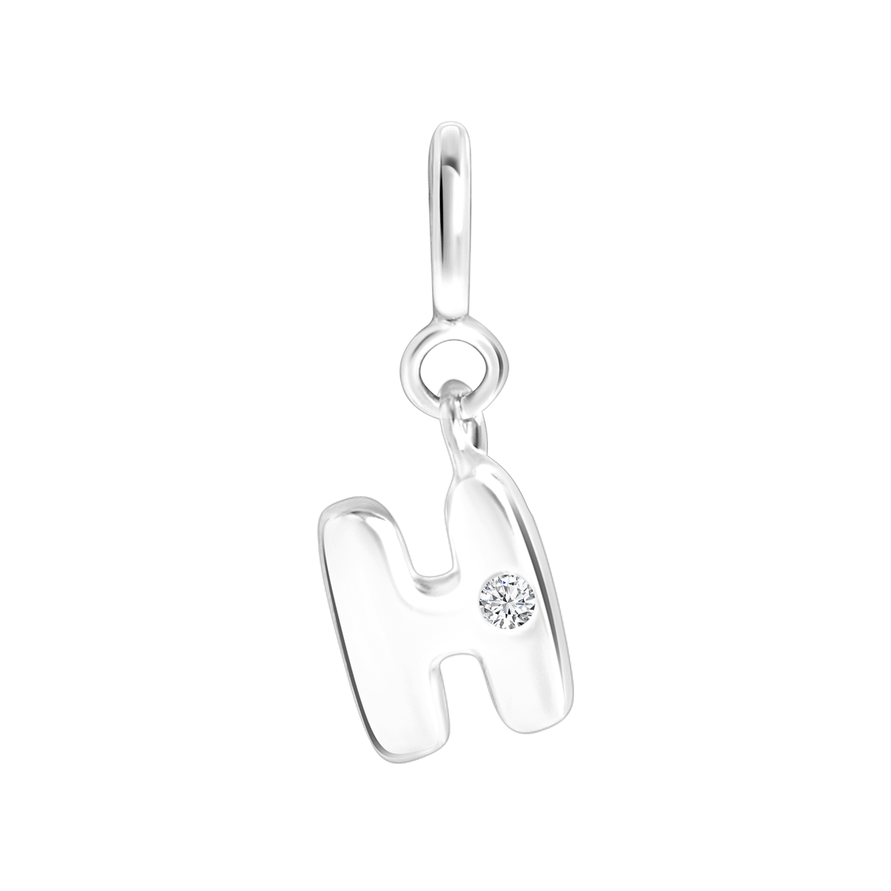 Zilveren goldplated letterhanger met zirkonia voor dames