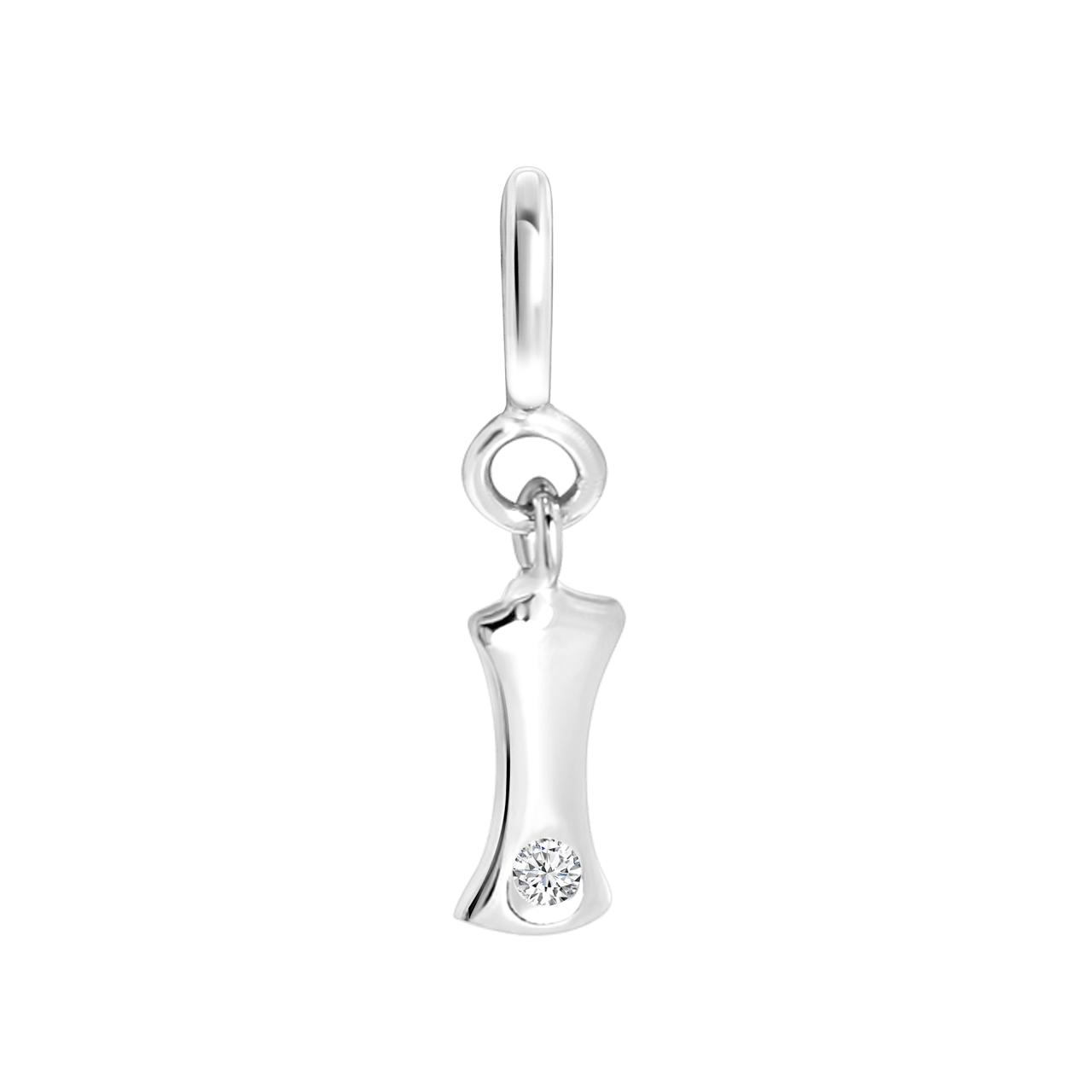 Zilveren goldplated letterhanger met zirkonia voor dames