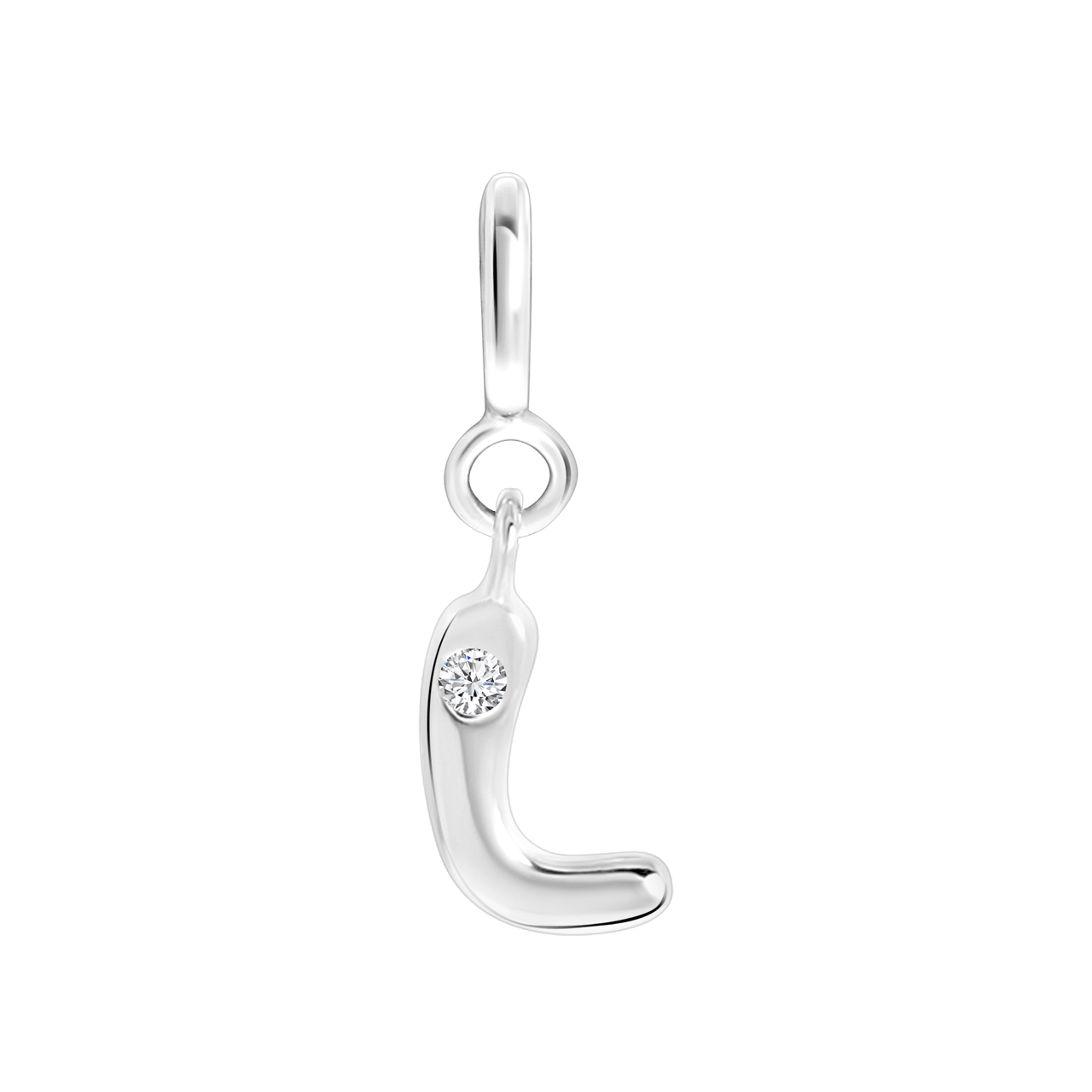Zilveren goldplated letterhanger met zirkonia voor dames