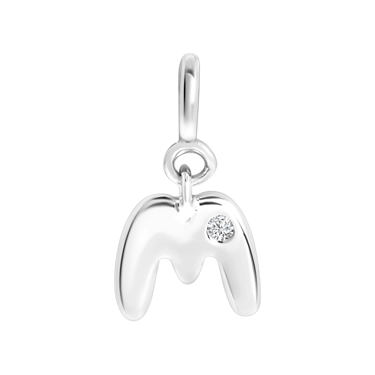 Zilveren goldplated letterhanger met zirkonia voor dames