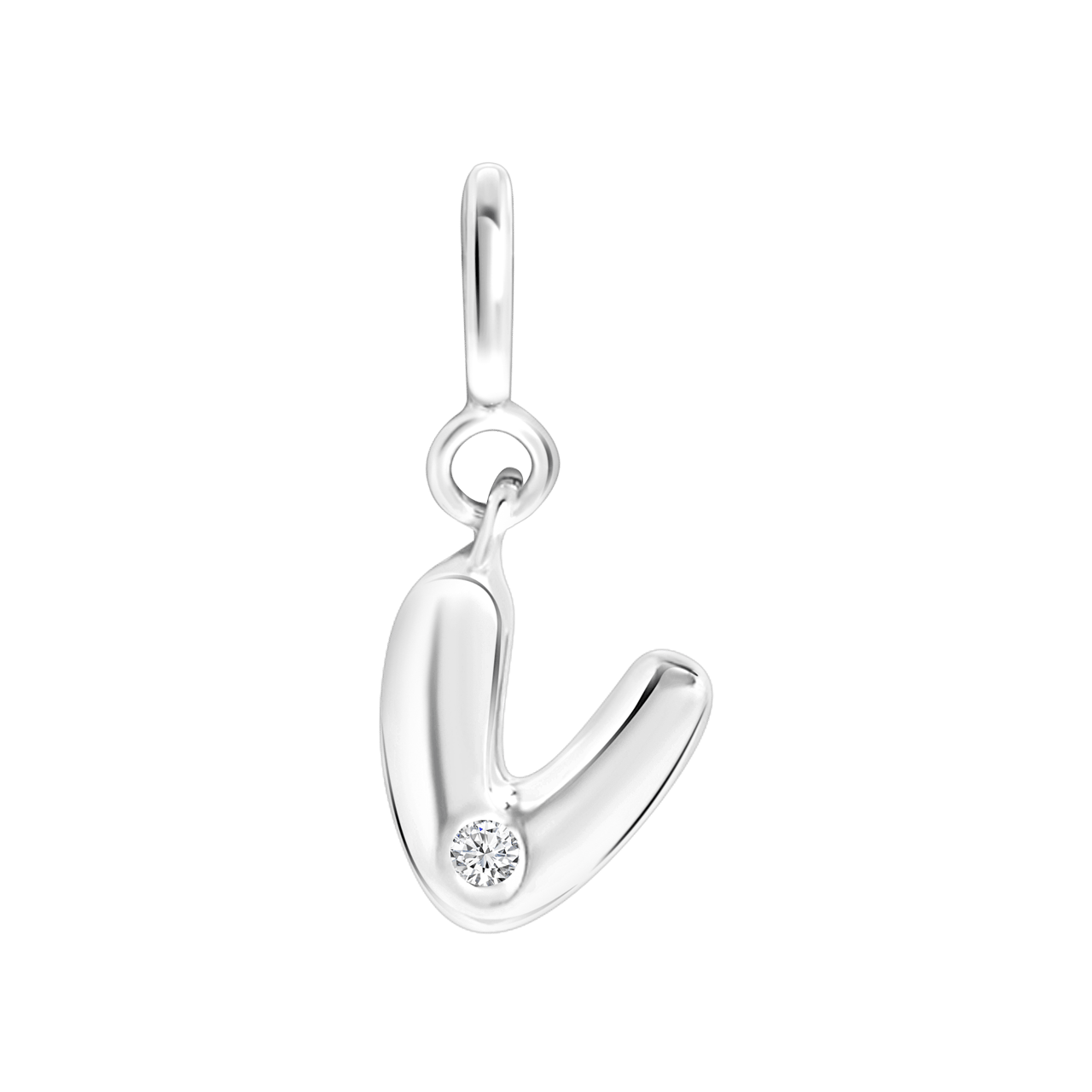 Zilveren goldplated bedel letter Mix&Match