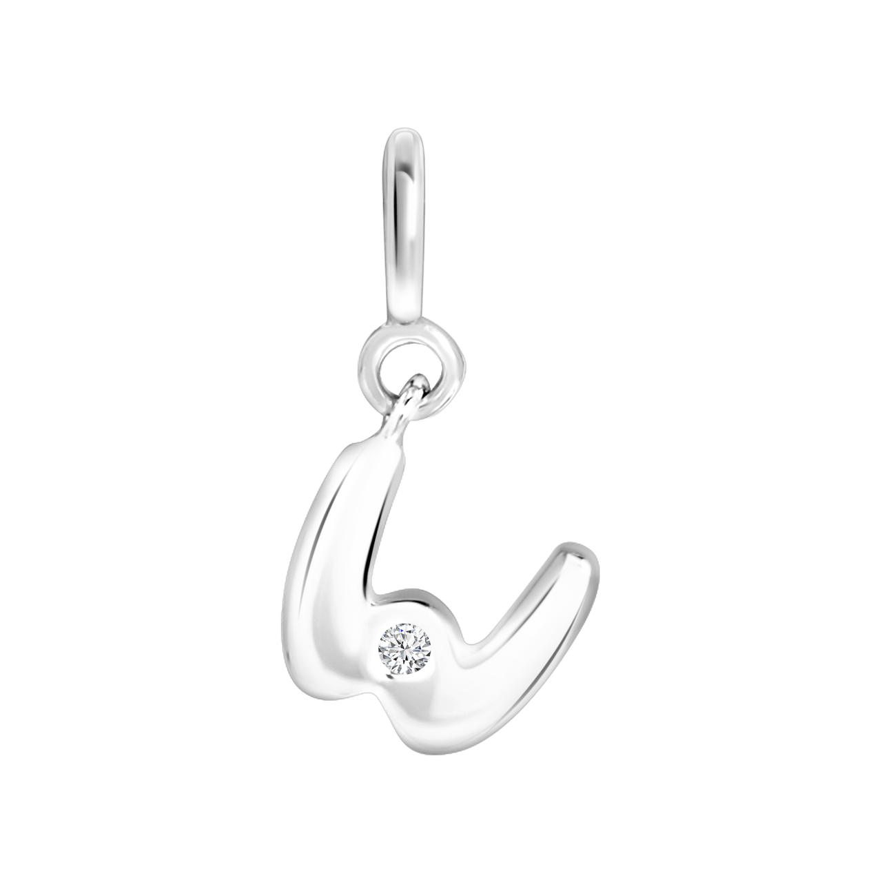 Zilveren goldplated bedel letter Mix&Match