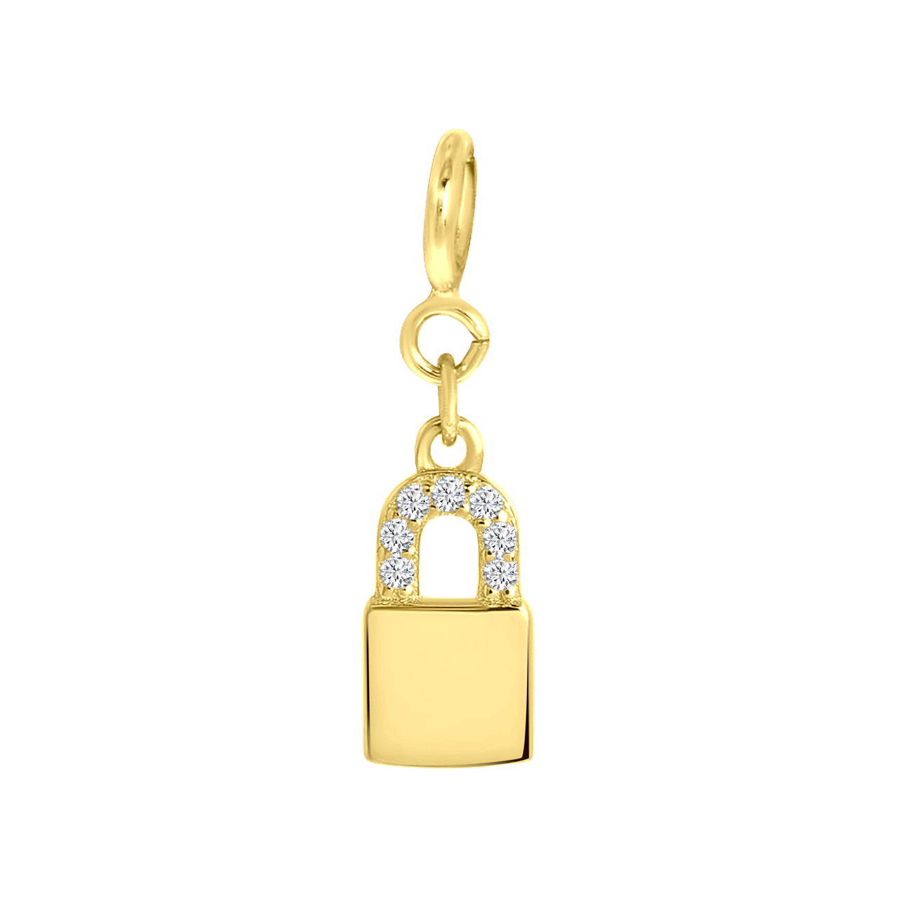 Zilveren goldplated bedel slotje Mix&Match