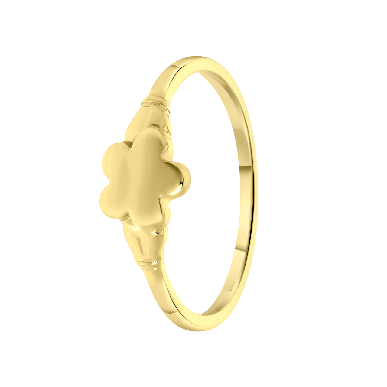 Zilveren goldplated ring bloem
