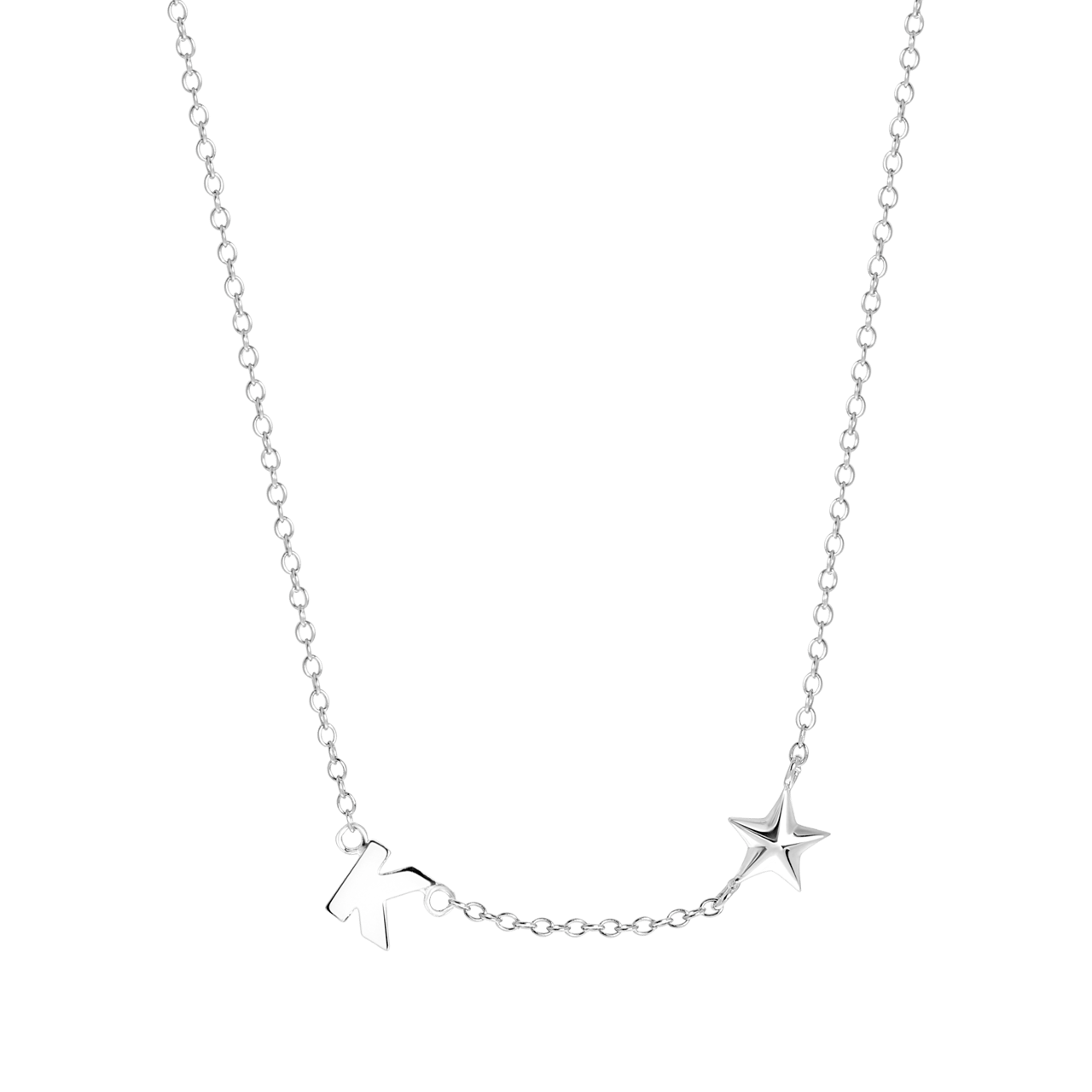 Zilveren ketting letter/stardust