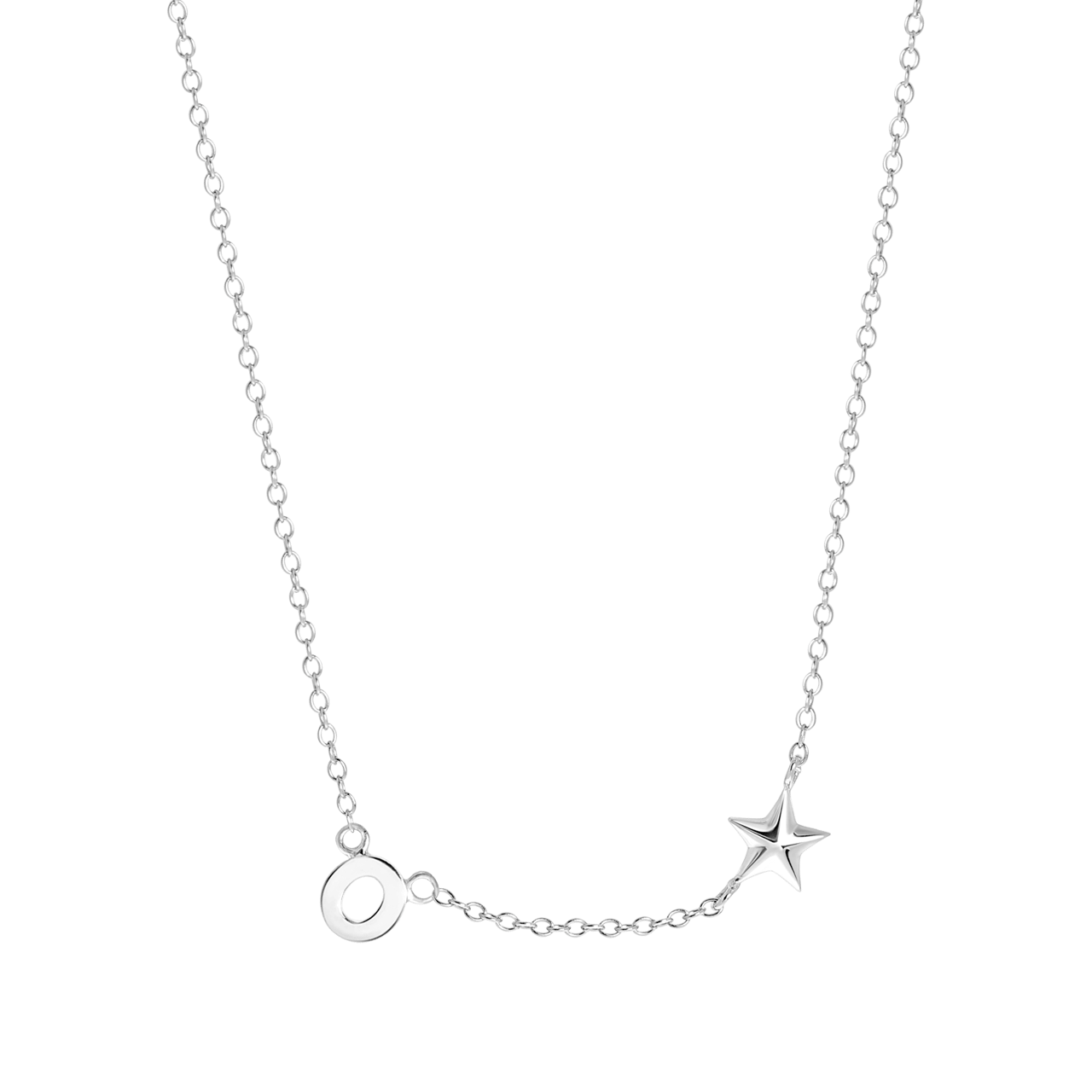 Zilveren ketting letter/stardust