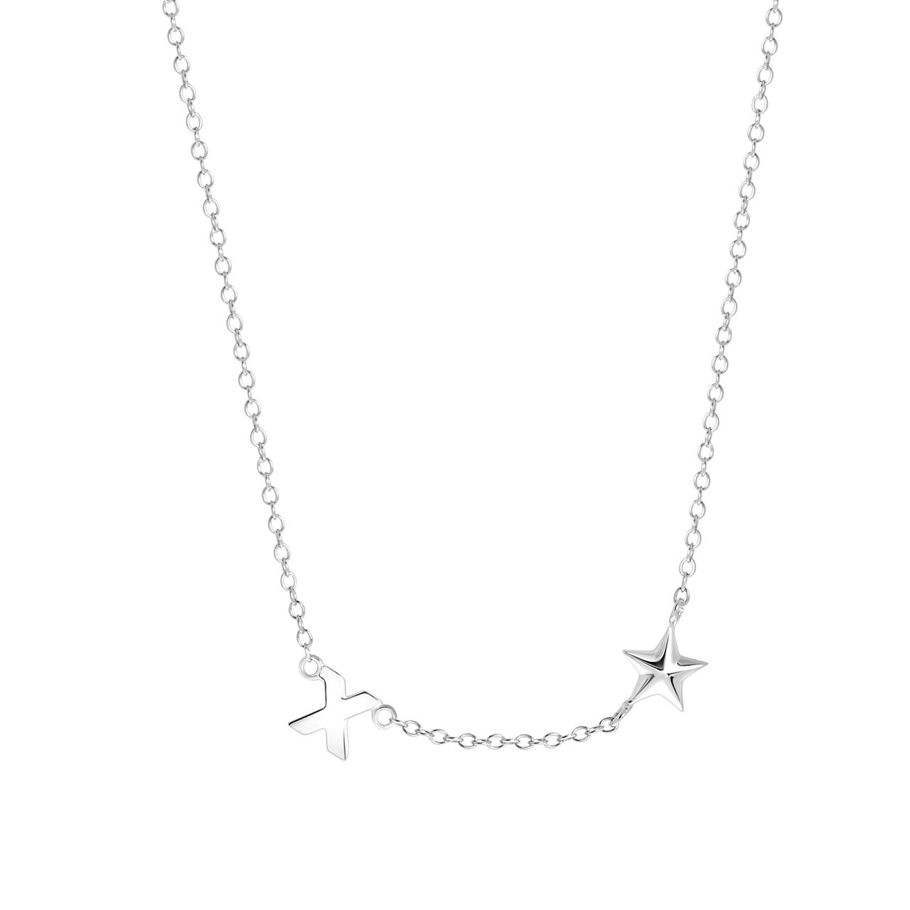 Zilveren ketting letter/stardust